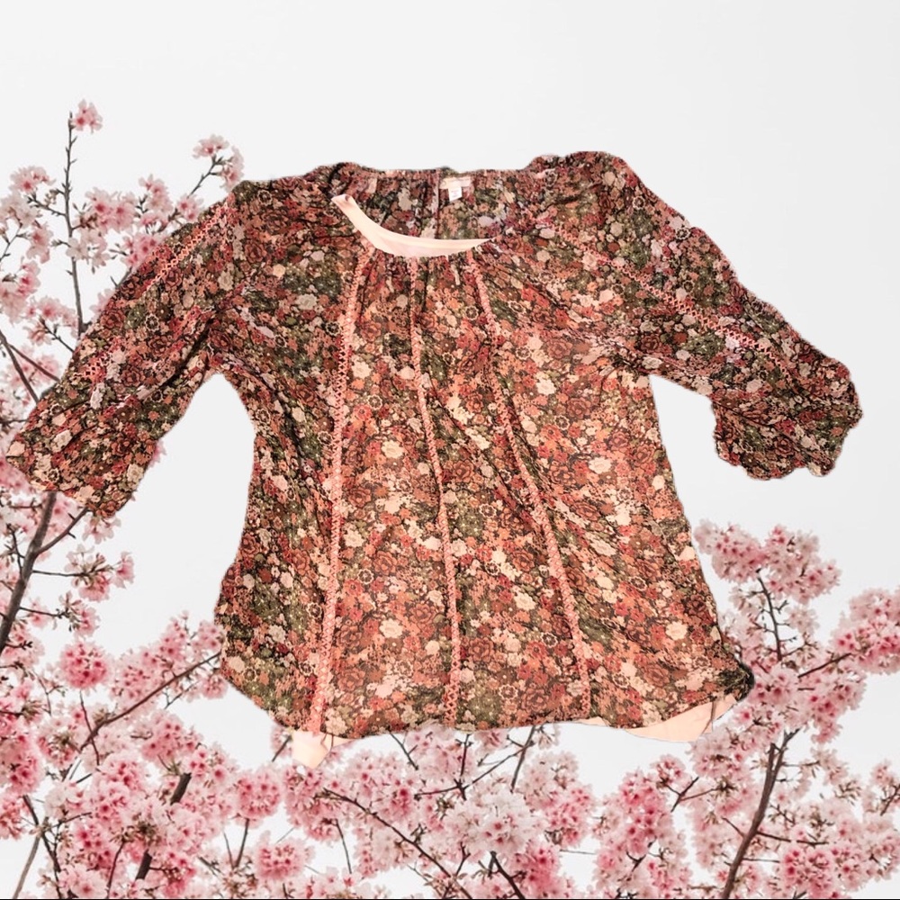 Deb boho style floral blouse new